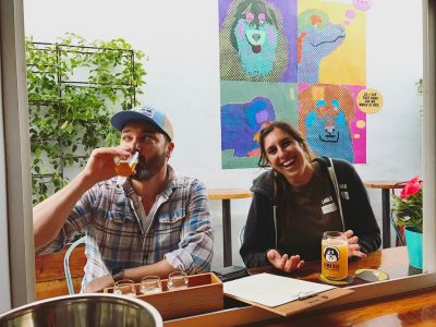 Tasting beers at Topa Topa Brewing in Santa Barbara